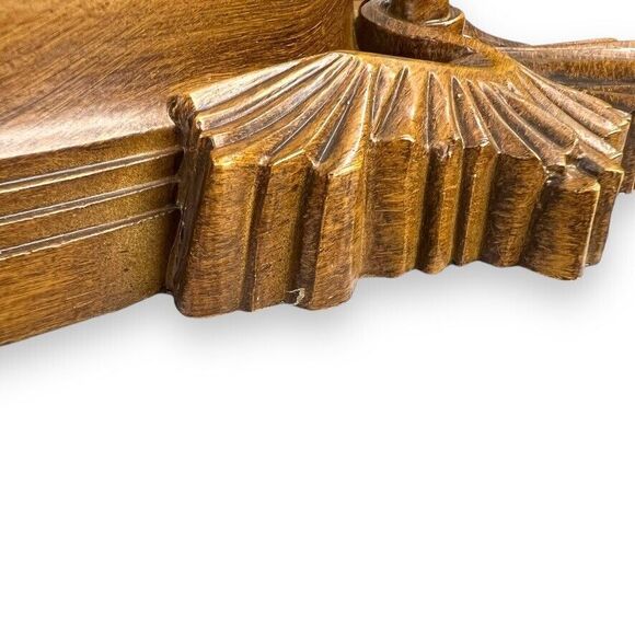 VINTAGE 1960's Burwood 4305 Large American Eagle Wall Clock 22” Faux Wood WORKS! - Picture 14 of 16